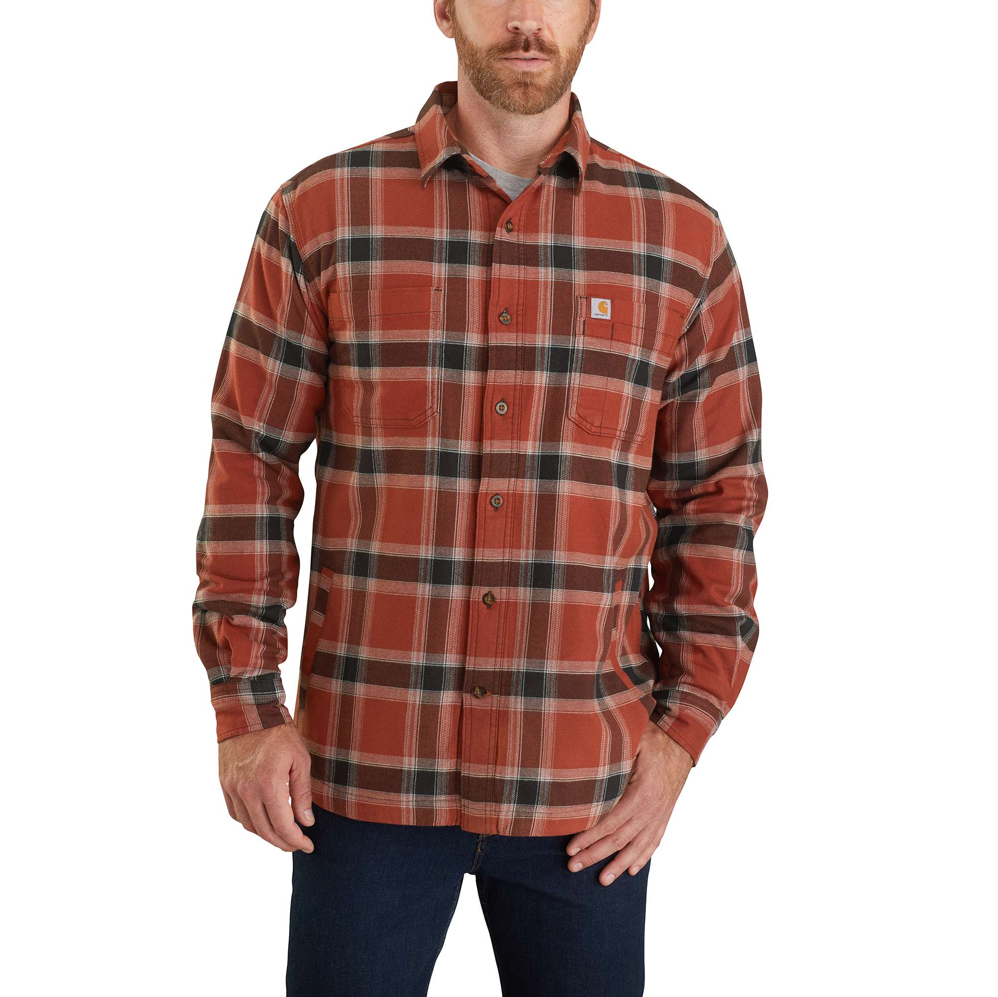 Carhartt® Rugged Flex® Relaxed Fit Flannel Fleece-Lined Plaid Shirt