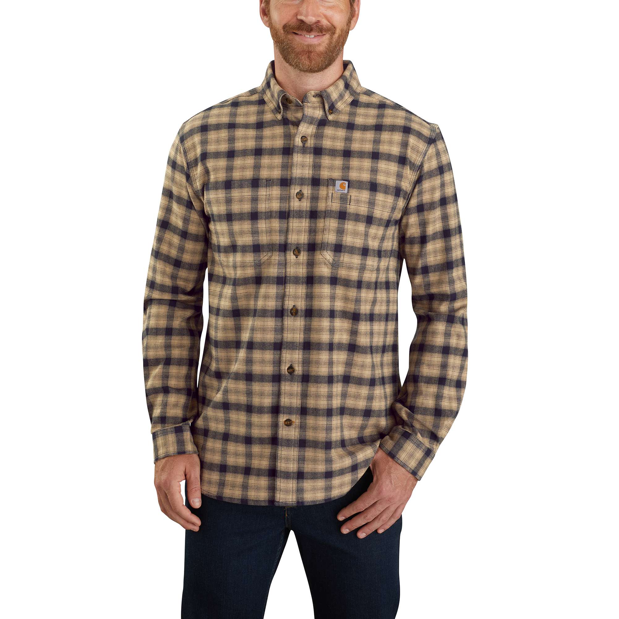 Carhartt® Rugged Flex® Relaxed Fit Flannel Long-Sleeve Plaid Shirt