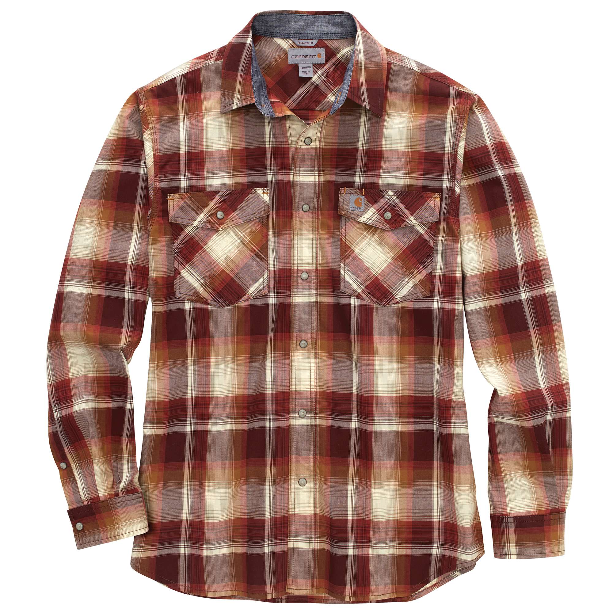 Carhartt® Rugged Flex® Relaxed Fit Lightweight Long-Sleeve Snap-Front Plaid Shirt