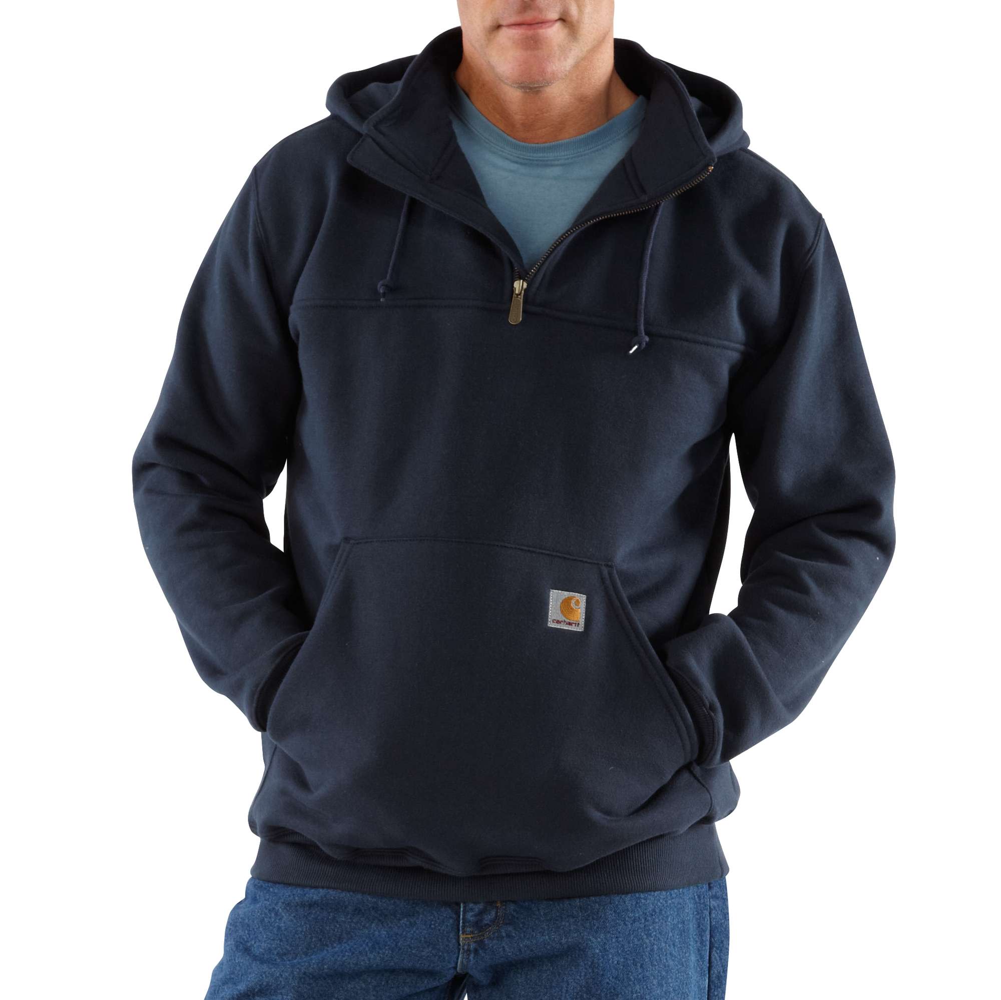 Heavyweight Hooded Zip-Mock Sweatshirt