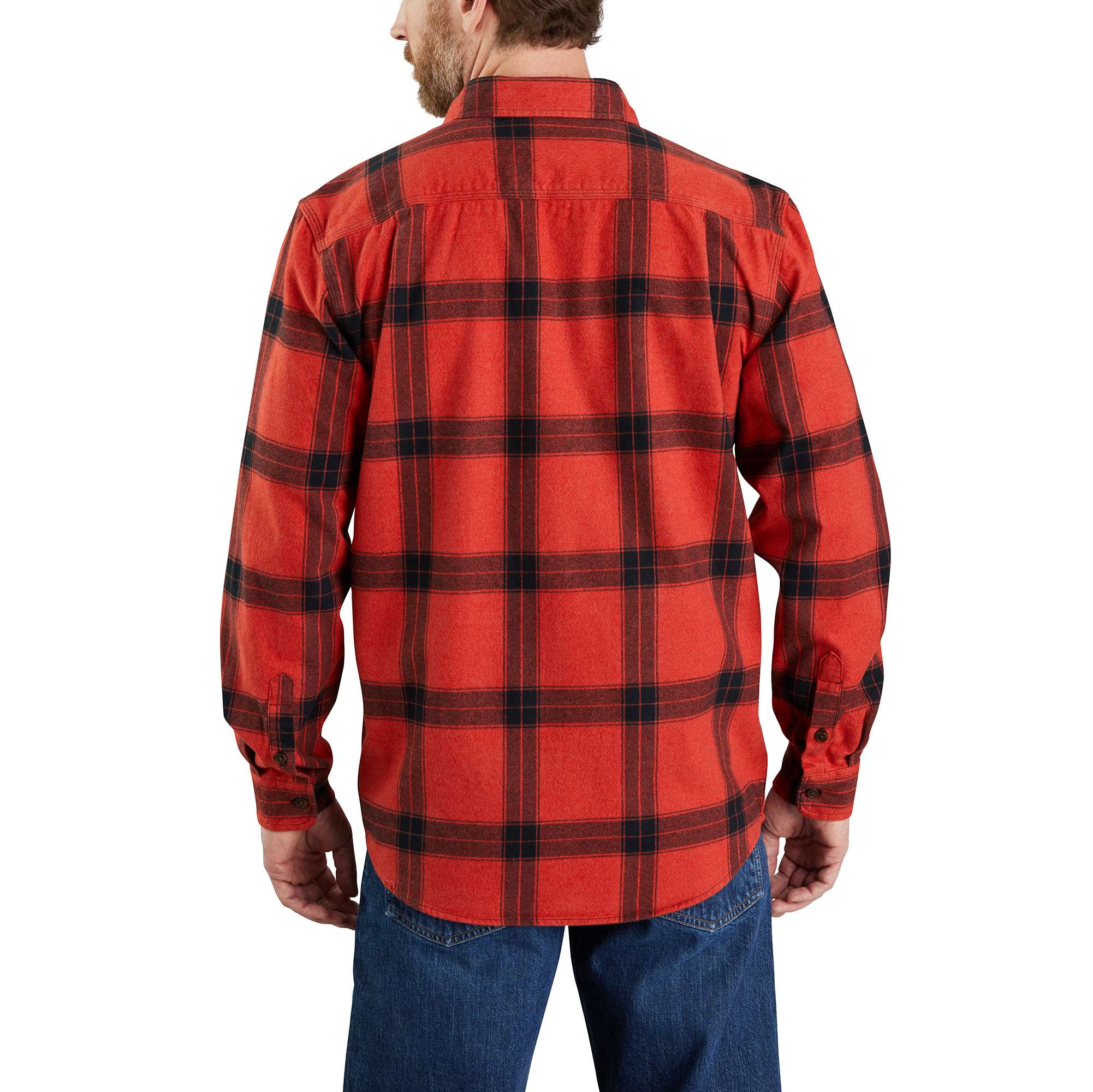 Loose Fit Heavyweight Flannel Long-Sleeve Plaid Shirt - Image 2
