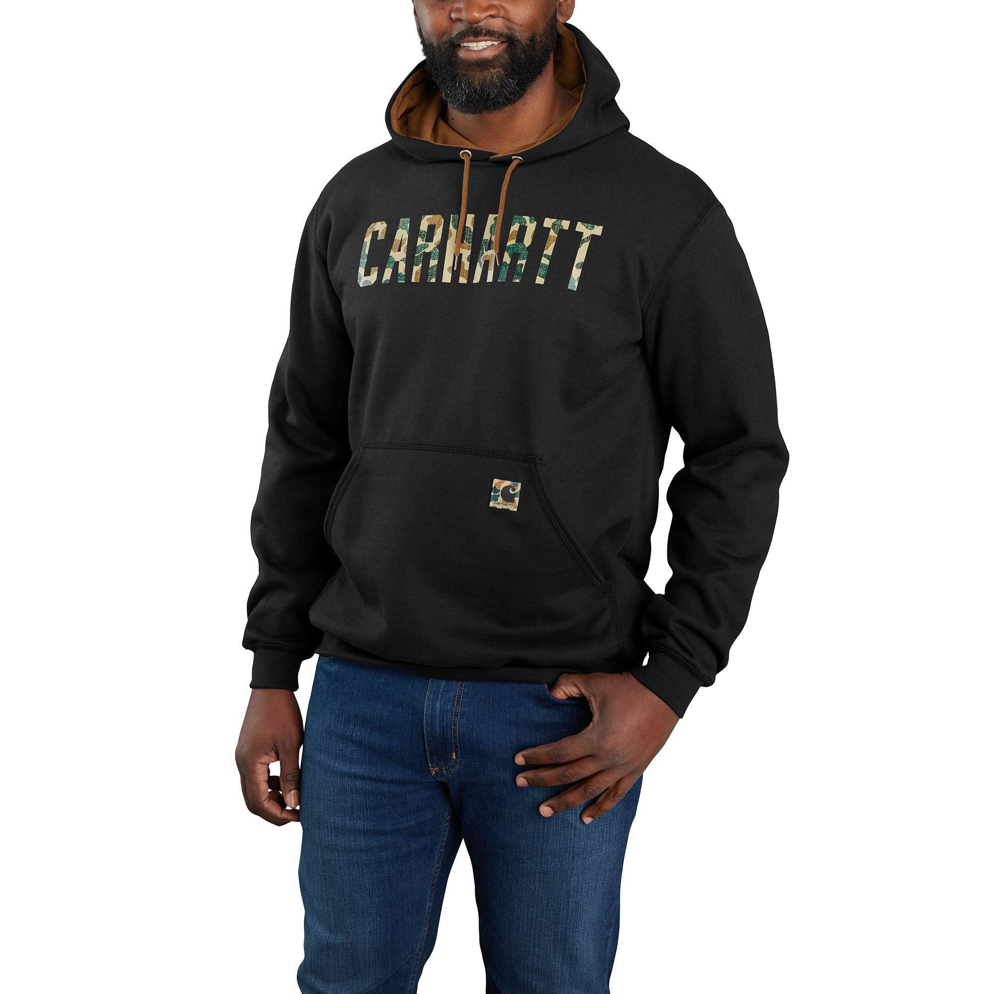 Loose Fit Midweight Camo Logo Graphic Sweatshirt