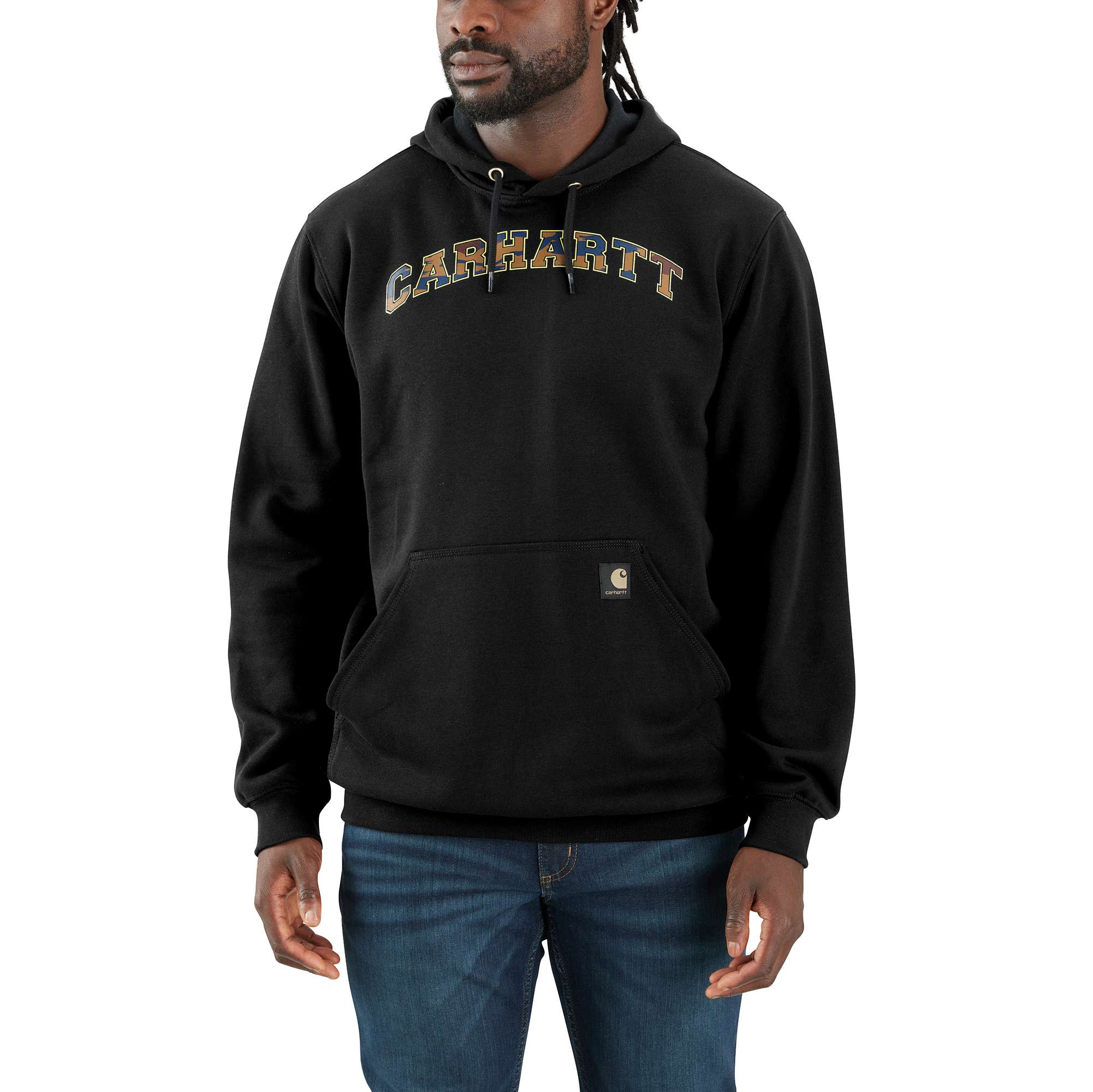 Loose Fit Midweight Camo Logo Graphic Sweatshirt