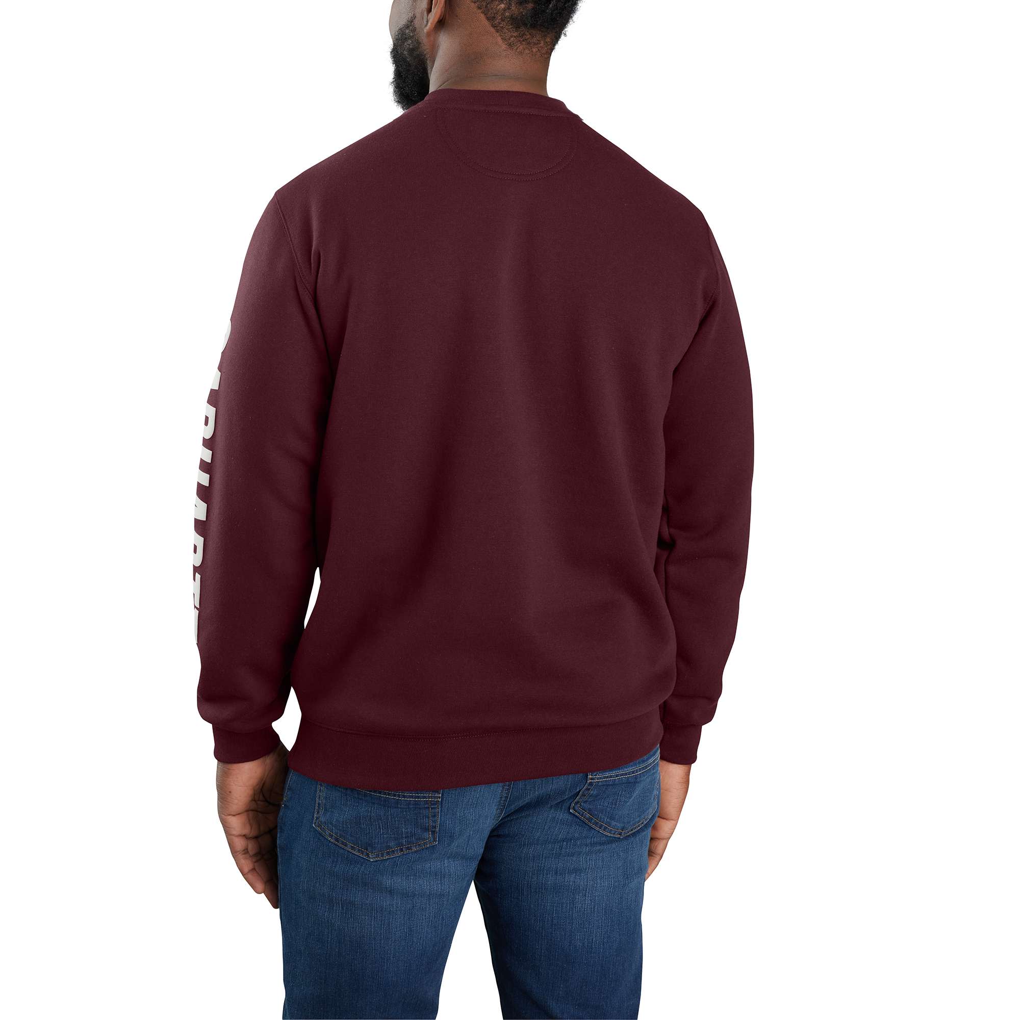 Loose Fit Midweight Crewneck Logo Sleeve Graphic Sweatshirt - Image 2