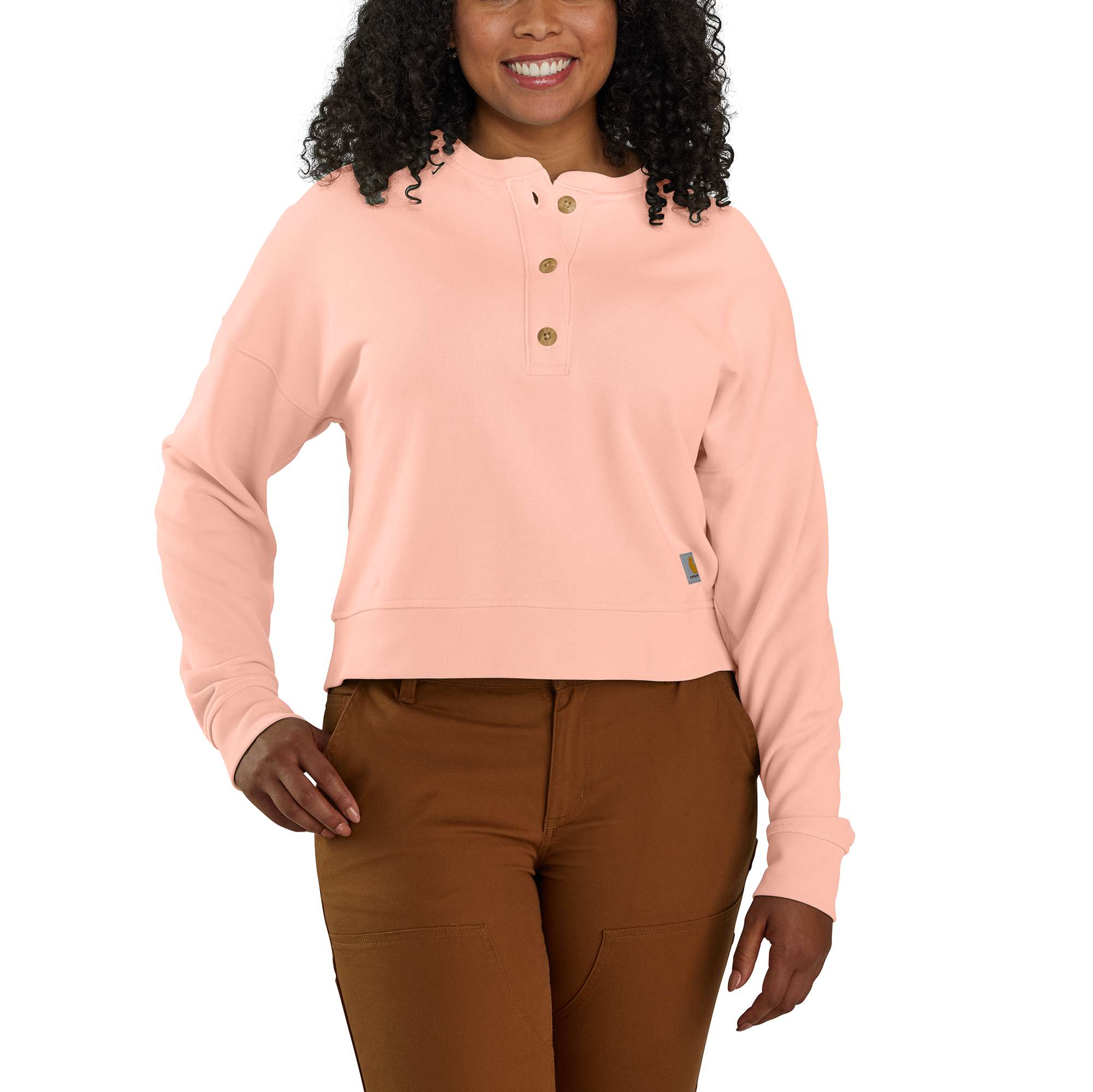 Loose Fit Midweight French Terry Henley Sweatshirt