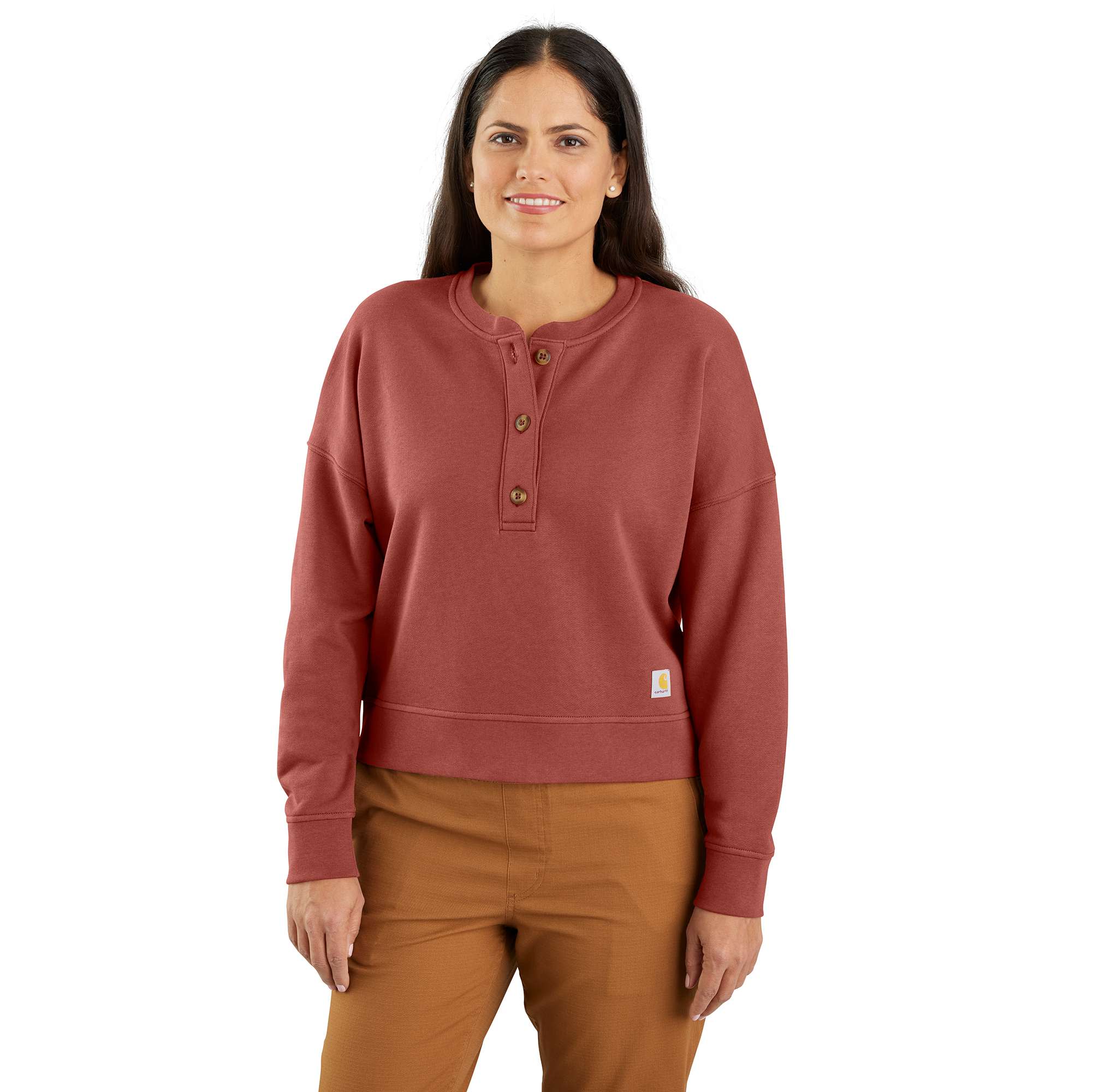 Loose Fit Midweight French Terry Henley Sweatshirt