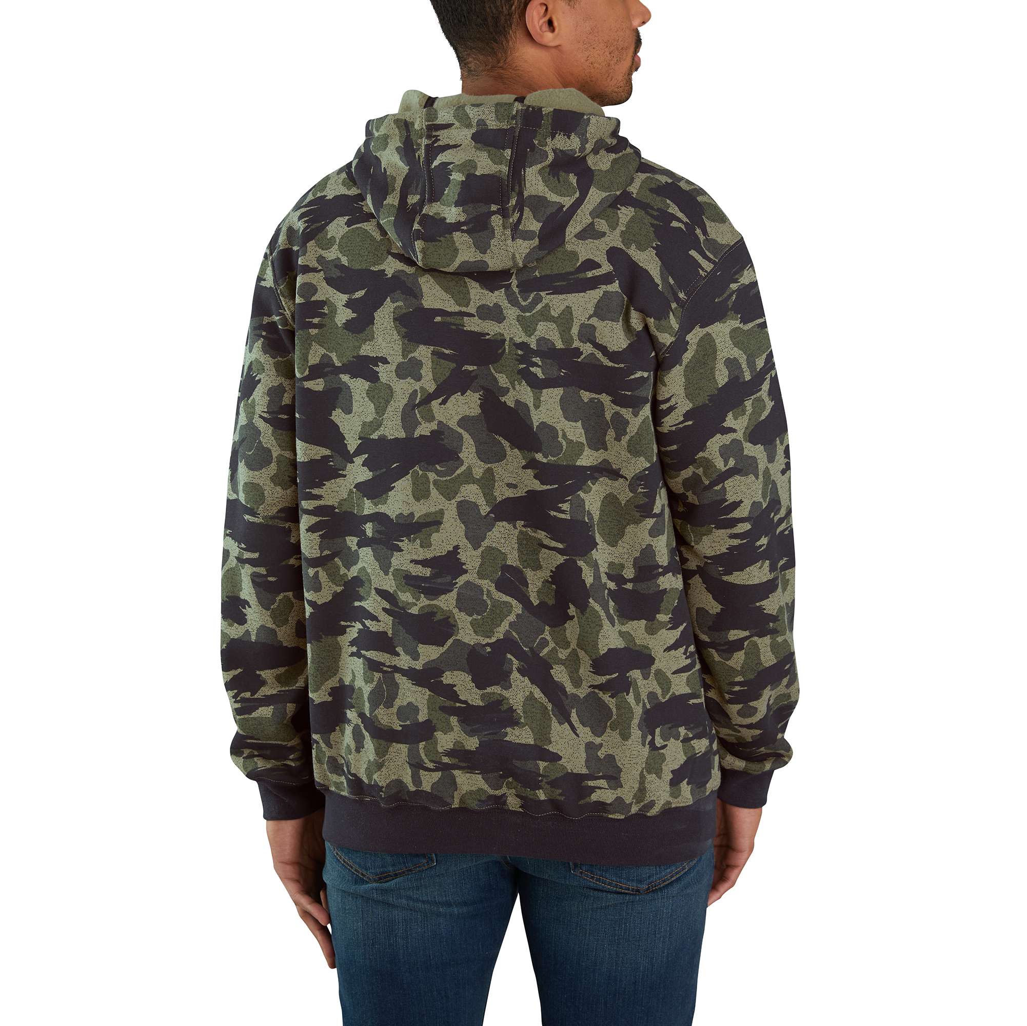 Loose Fit Midweight Hooded Camo Graphic Sweatshirt - Image 2