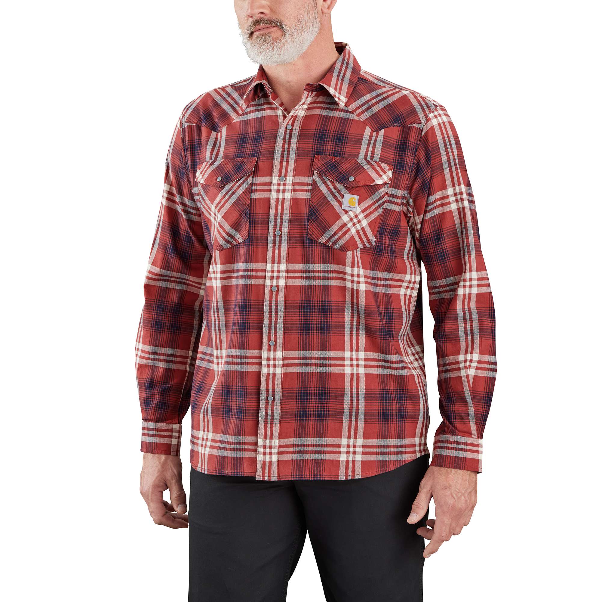 Montana Rugged Flex™ Relaxed Fit Lightweight Long-Sleeve Snap-Front Plaid Shirt