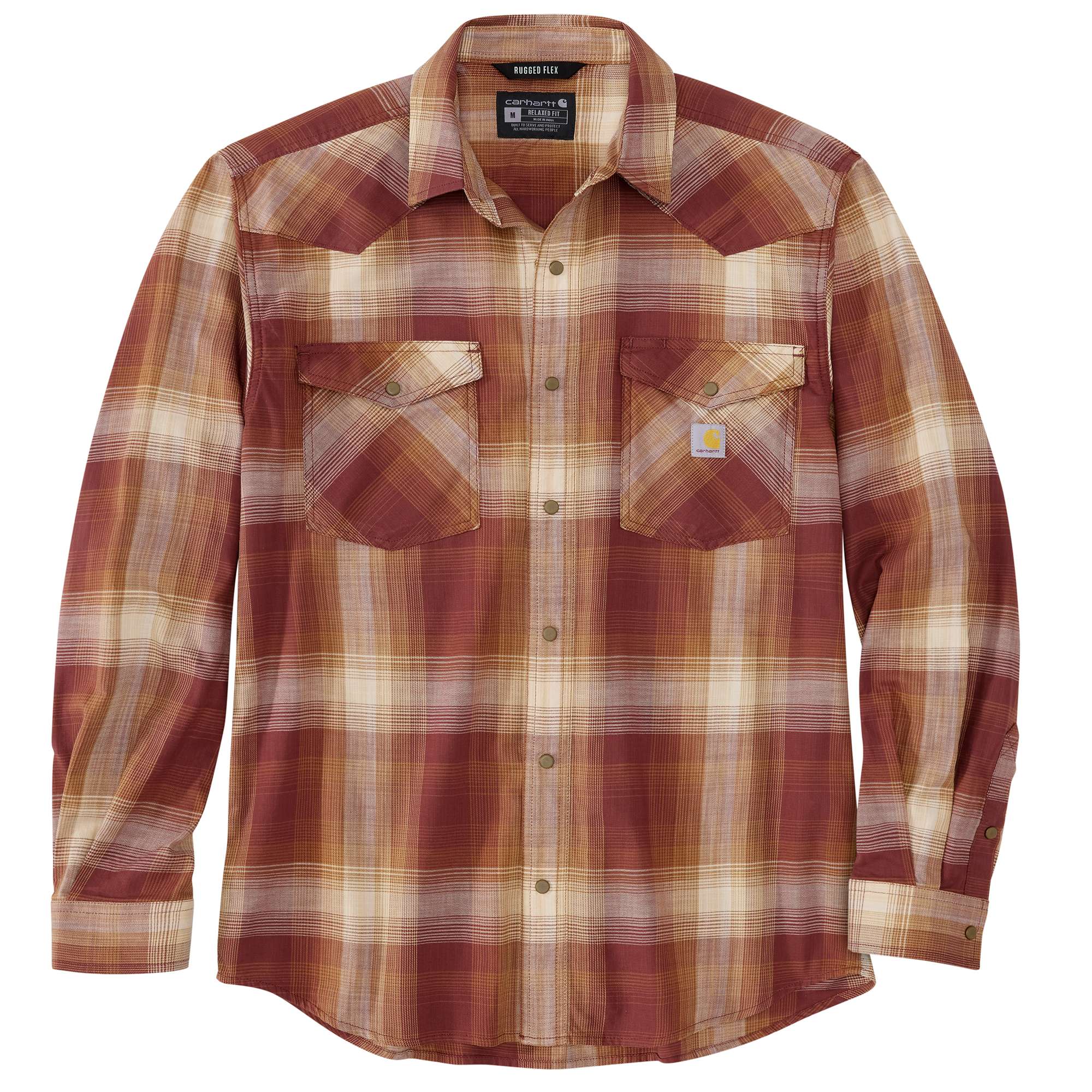 Montana Rugged Flex® Relaxed Fit Lightweight Long-Sleeve Snap-Front Plaid Shirt