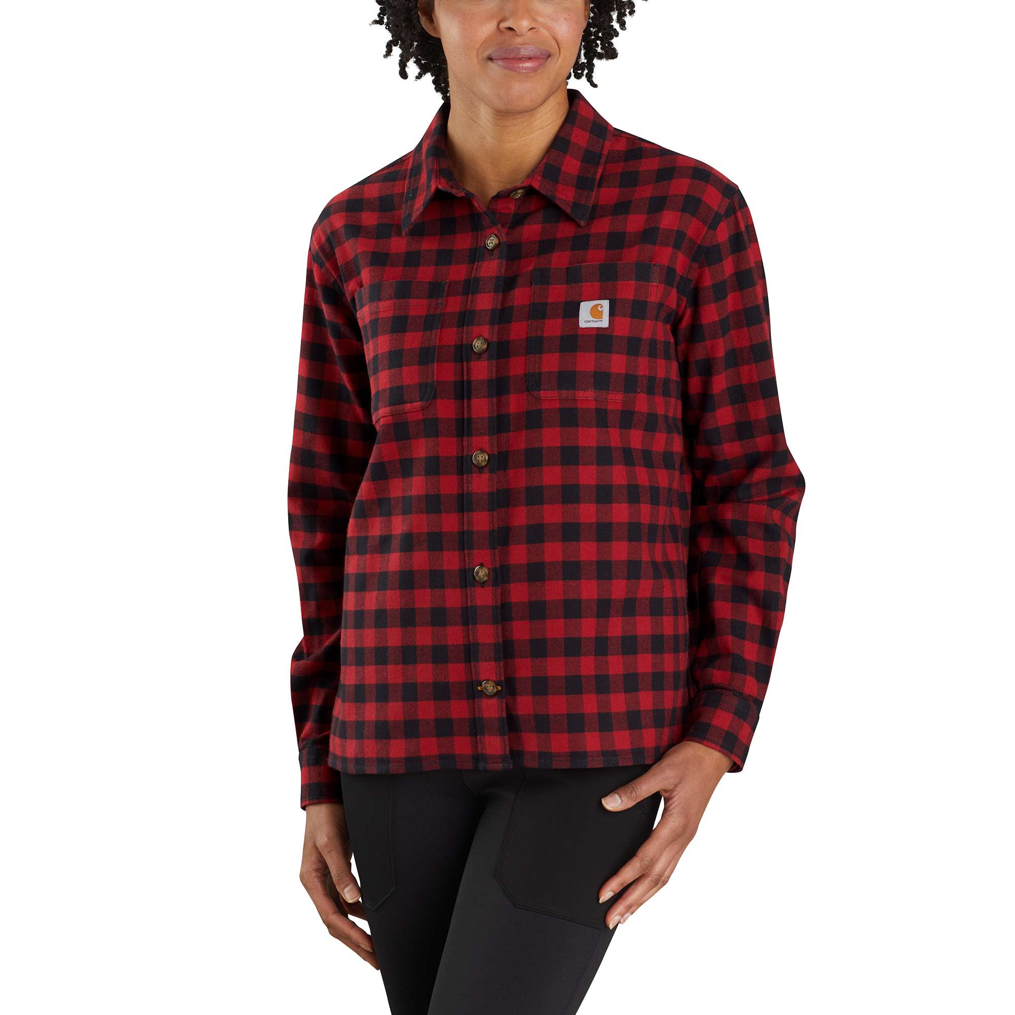 Rugged Flex® Loose Fit Midweight Flannel Long-Sleeve Plaid Shirt