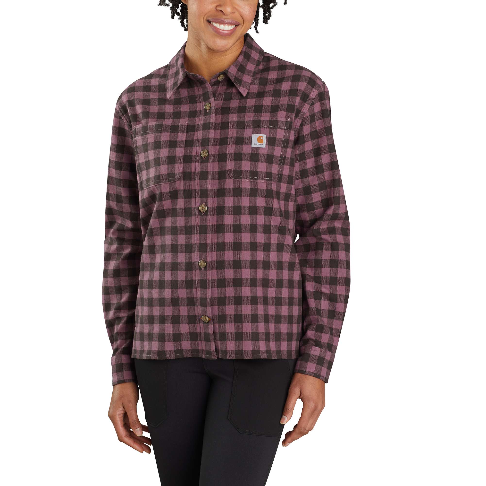 Rugged Flex® Loose Fit Midweight Flannel Long-Sleeve Plaid Shirt