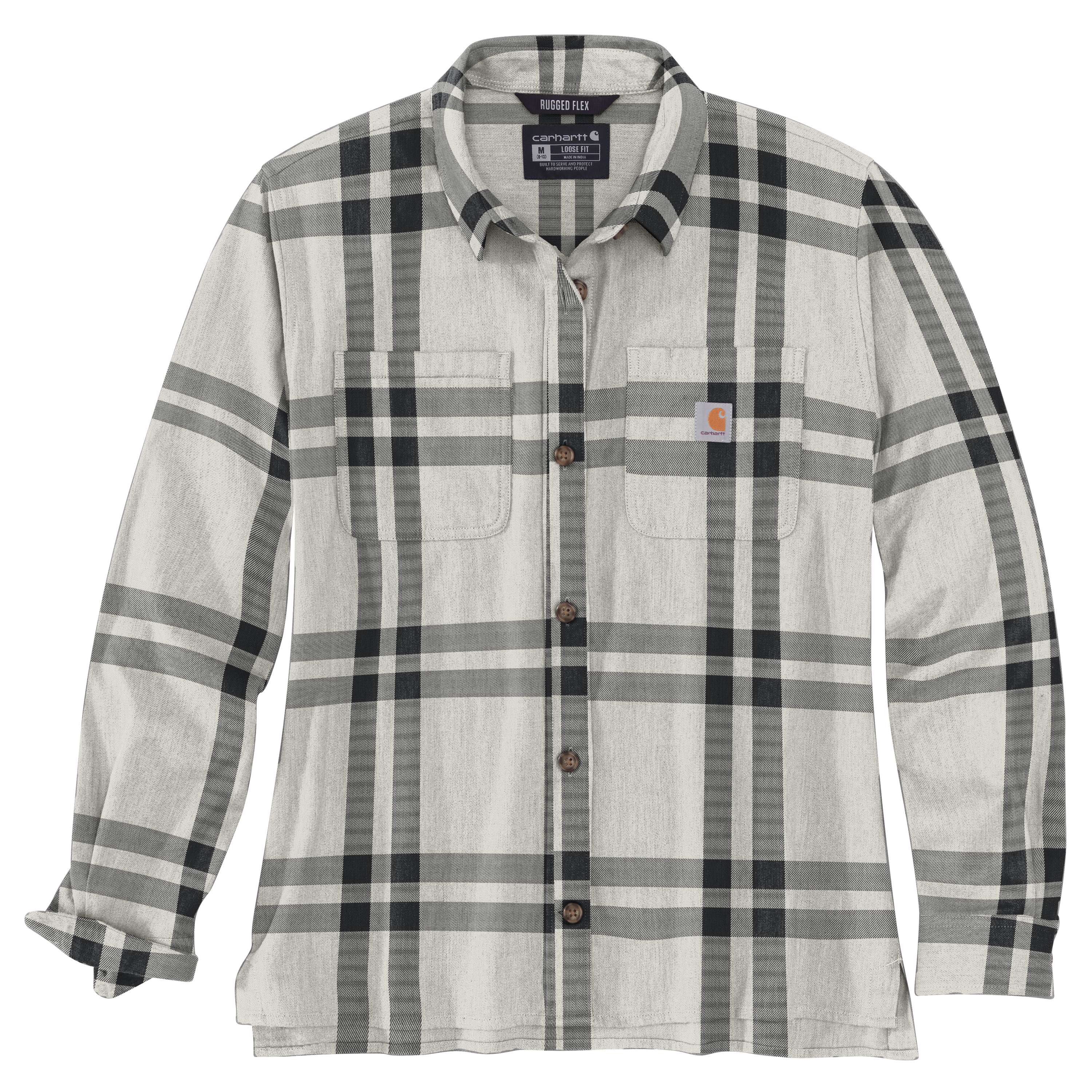 Rugged Flex Loose Fit Midweight Flannel Long-Sleeve Plaid Shirt