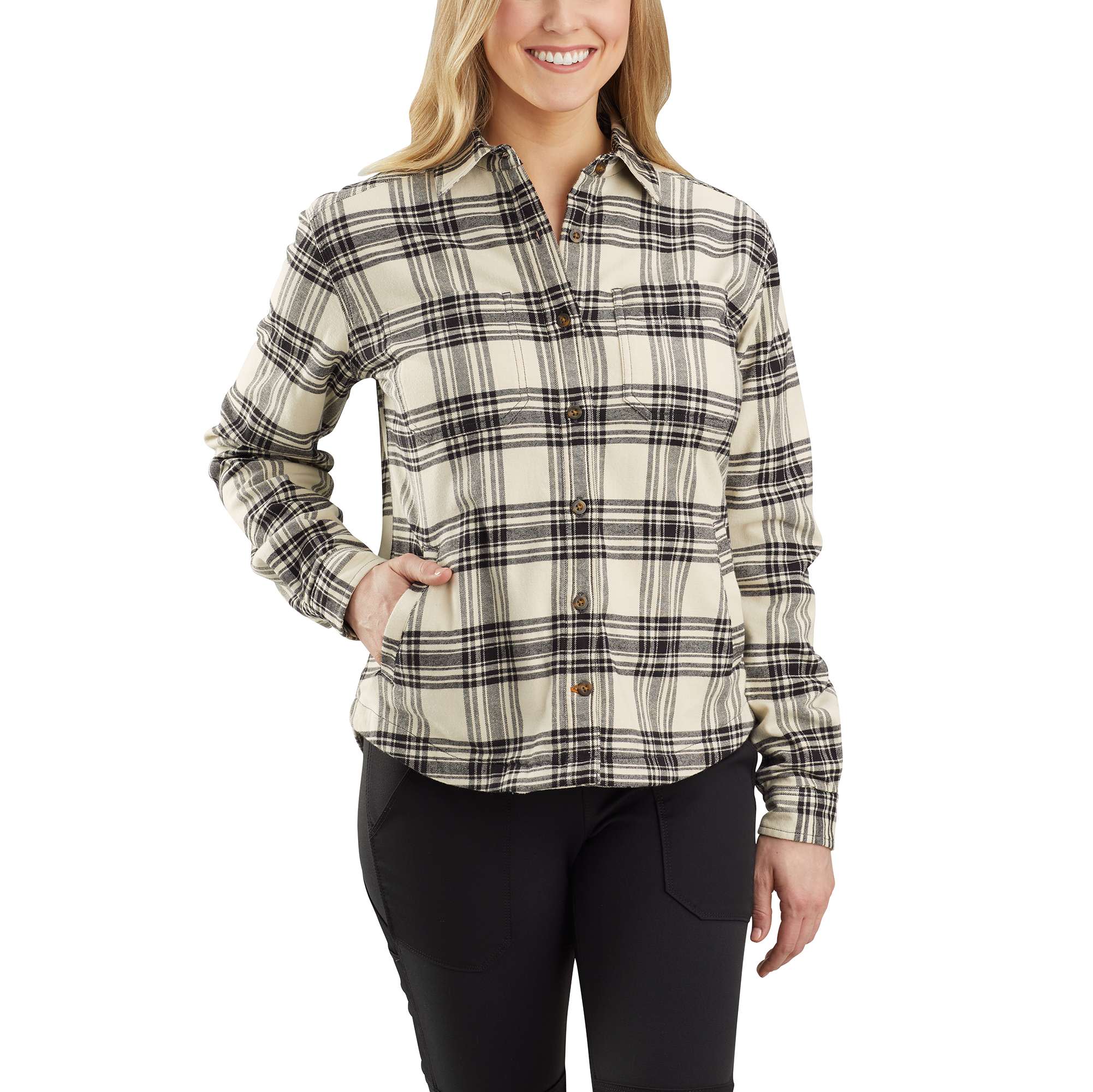 Rugged Flex® Relaxed Fit Flannel Fleece Lined Plaid Shirt