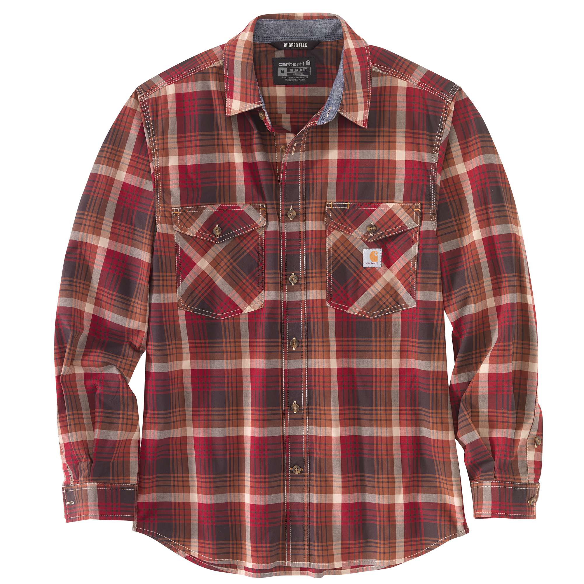 Rugged Flex® Relaxed Fit Lightweight Long-Sleeve Plaid Shirt