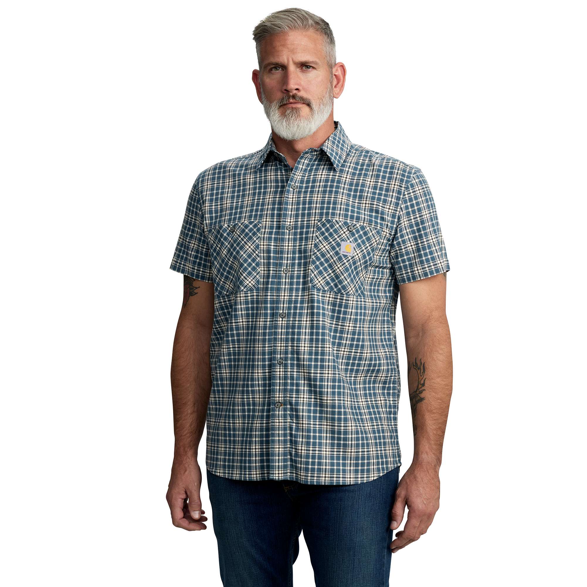 Rugged Flex® Relaxed Fit Lightweight Short-Sleeve Plaid Shirt