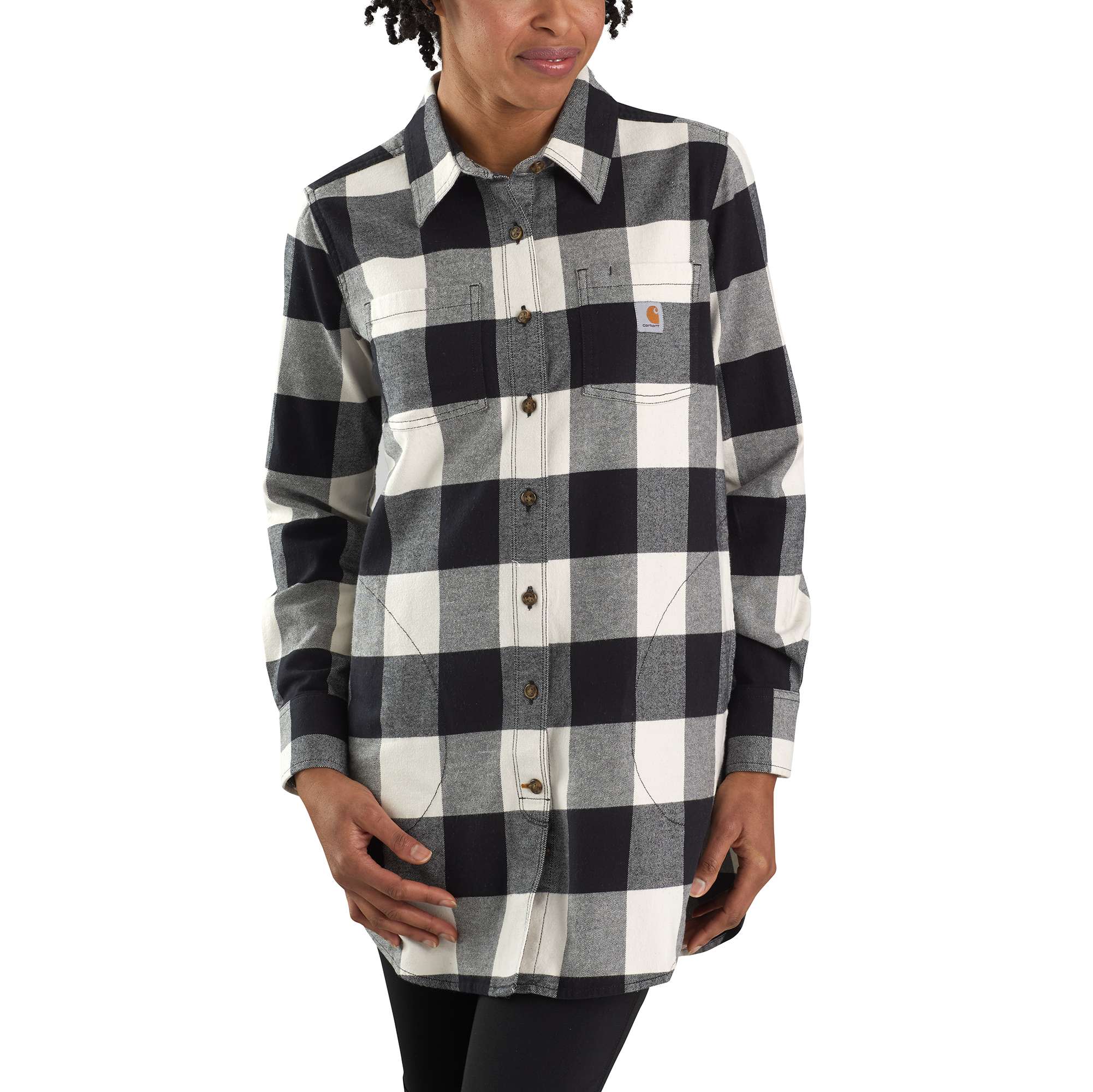 Rugged Flex® Relaxed Fit Midweight Flannel Long-Sleeve Plaid Tunic