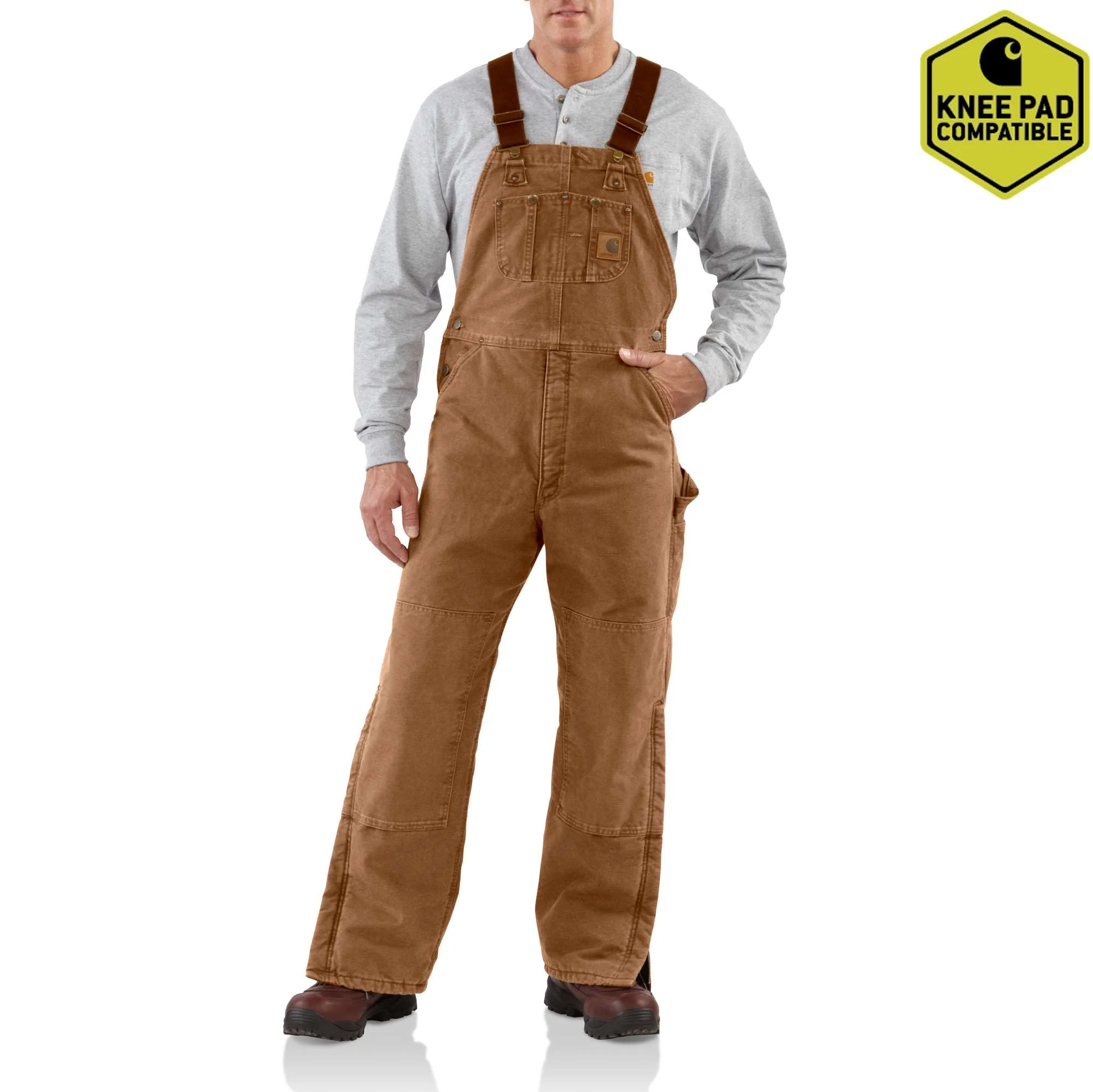 Sandstone Duck Bib Overall / Quilt-Lined