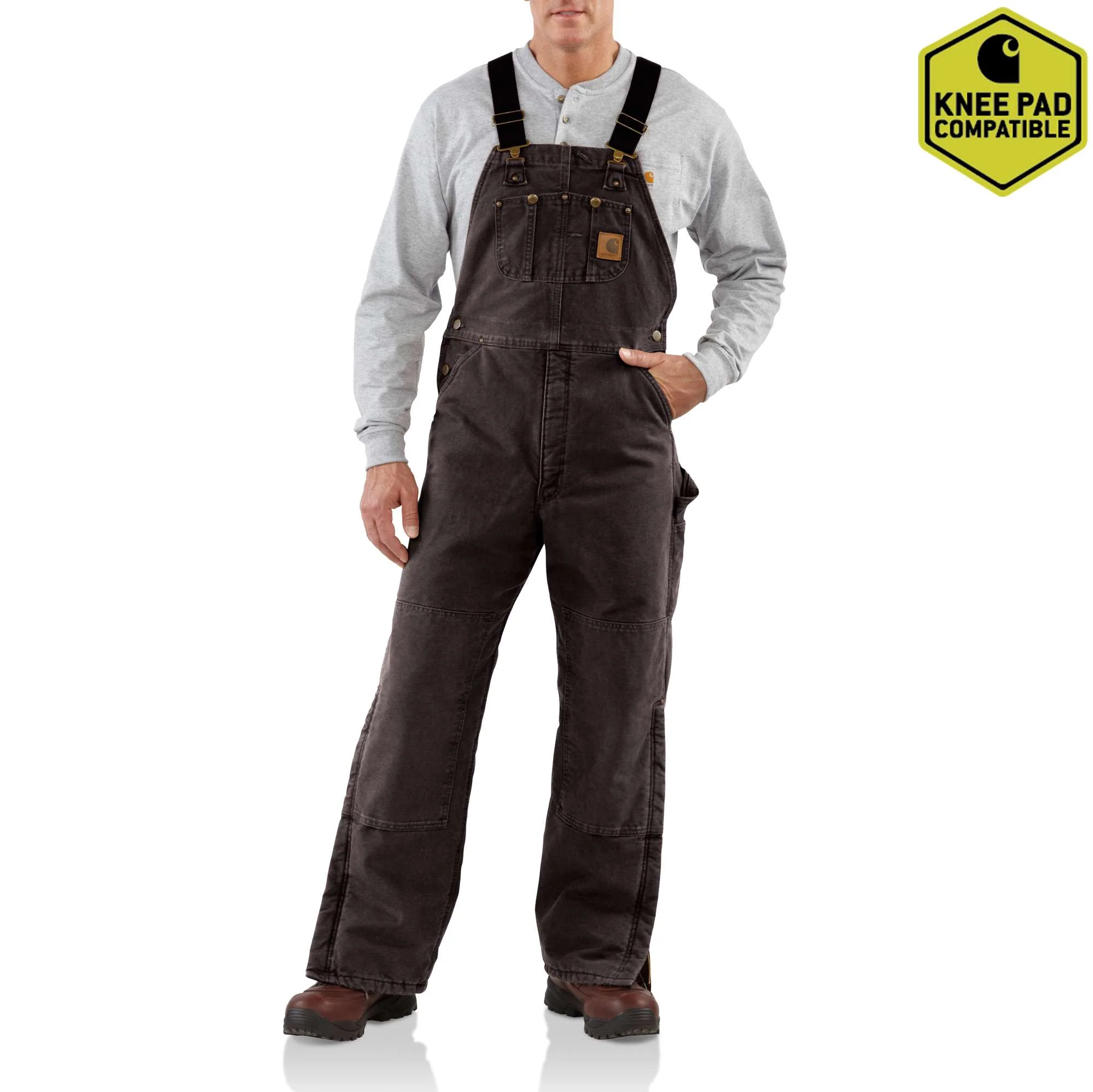 Sandstone Duck Bib Overall / Quilt-Lined