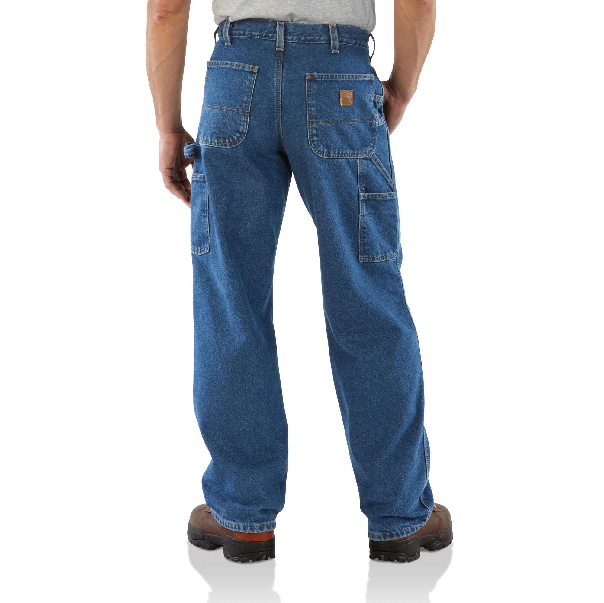 Washed-Denim Work Dungaree/Flannel-Lined - Image 2