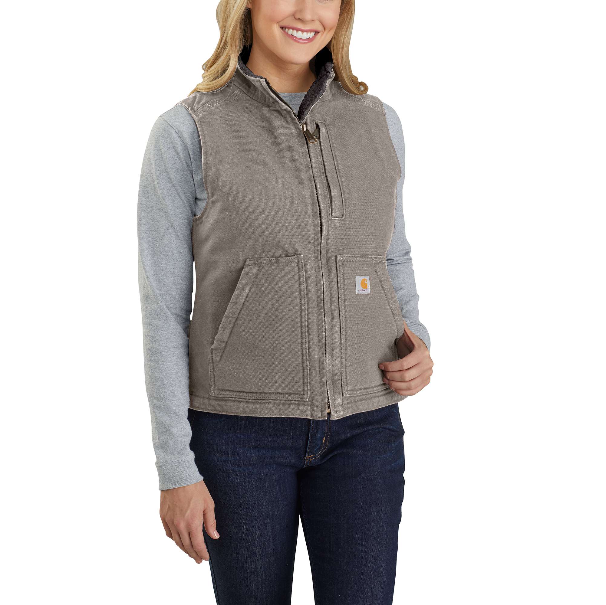 Washed Duck Mock Neck Vest