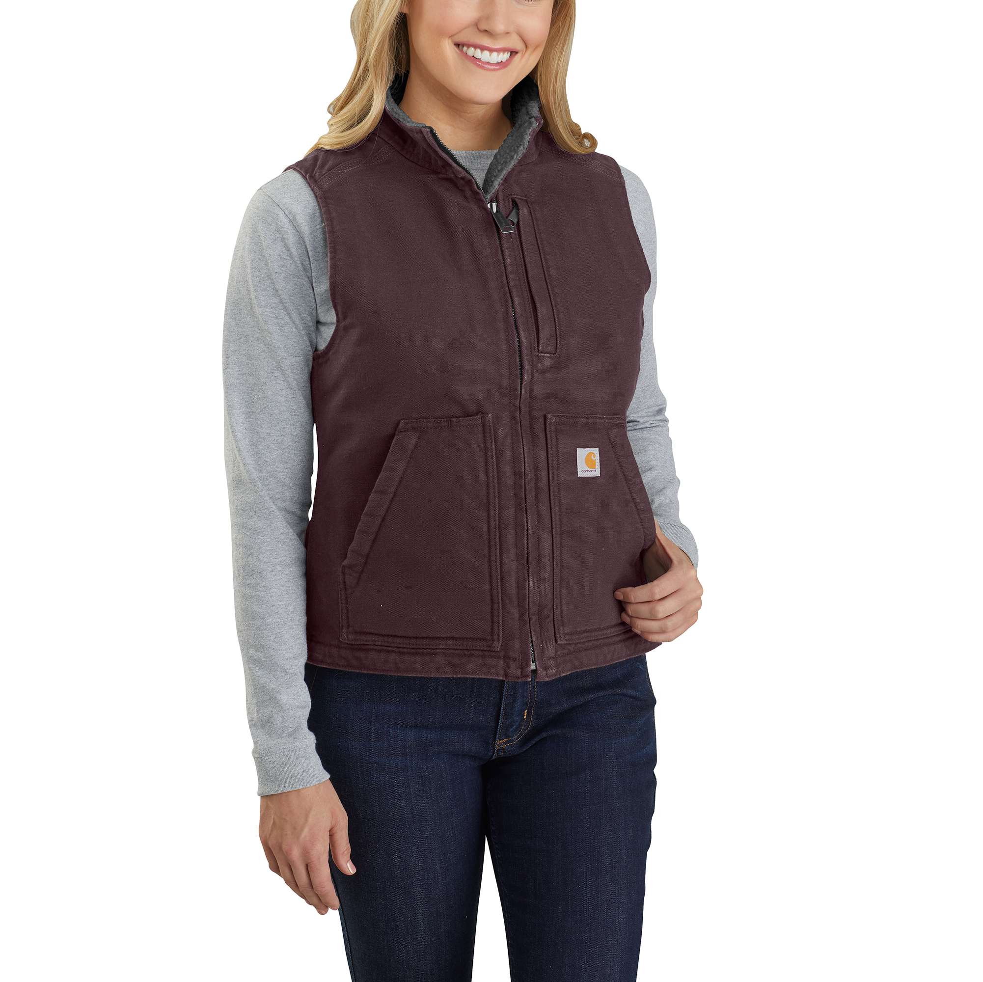Washed Duck Mock Neck Vest