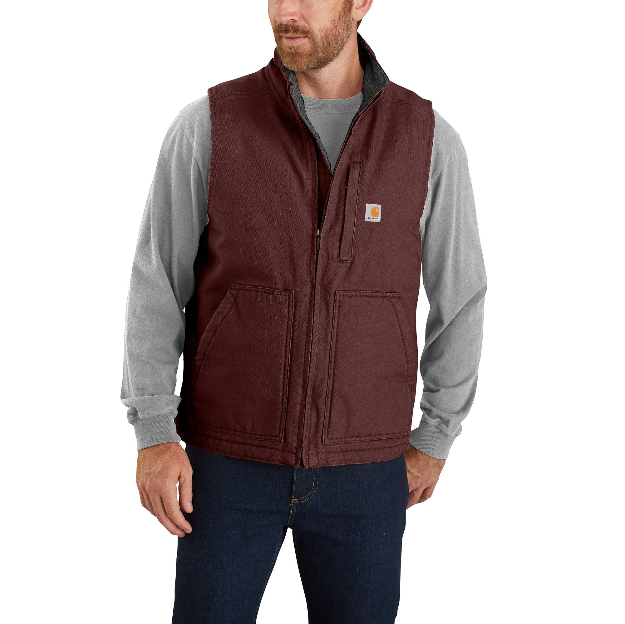 Washed Duck Mock-Neck Vest