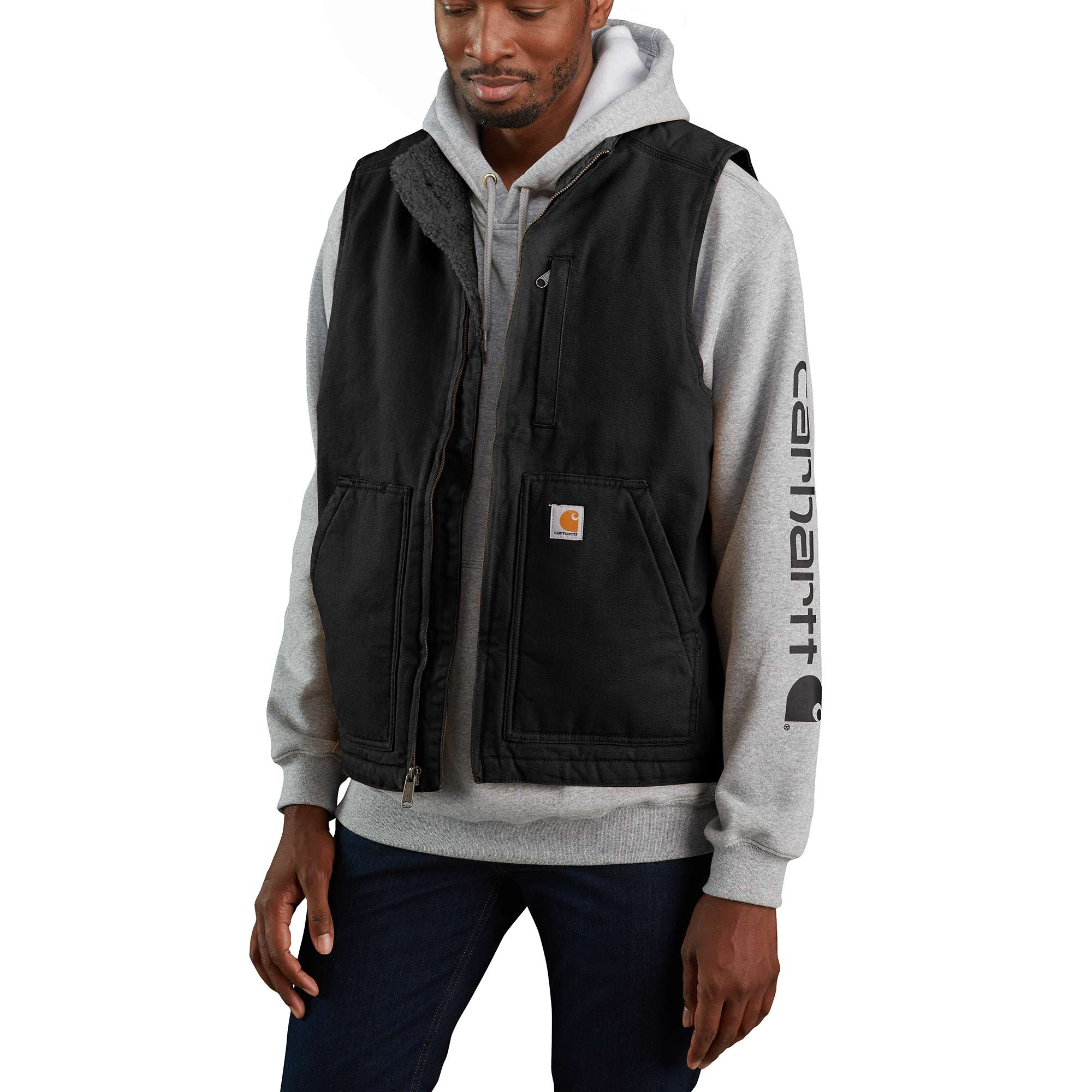 Washed Duck Mock-Neck Vest