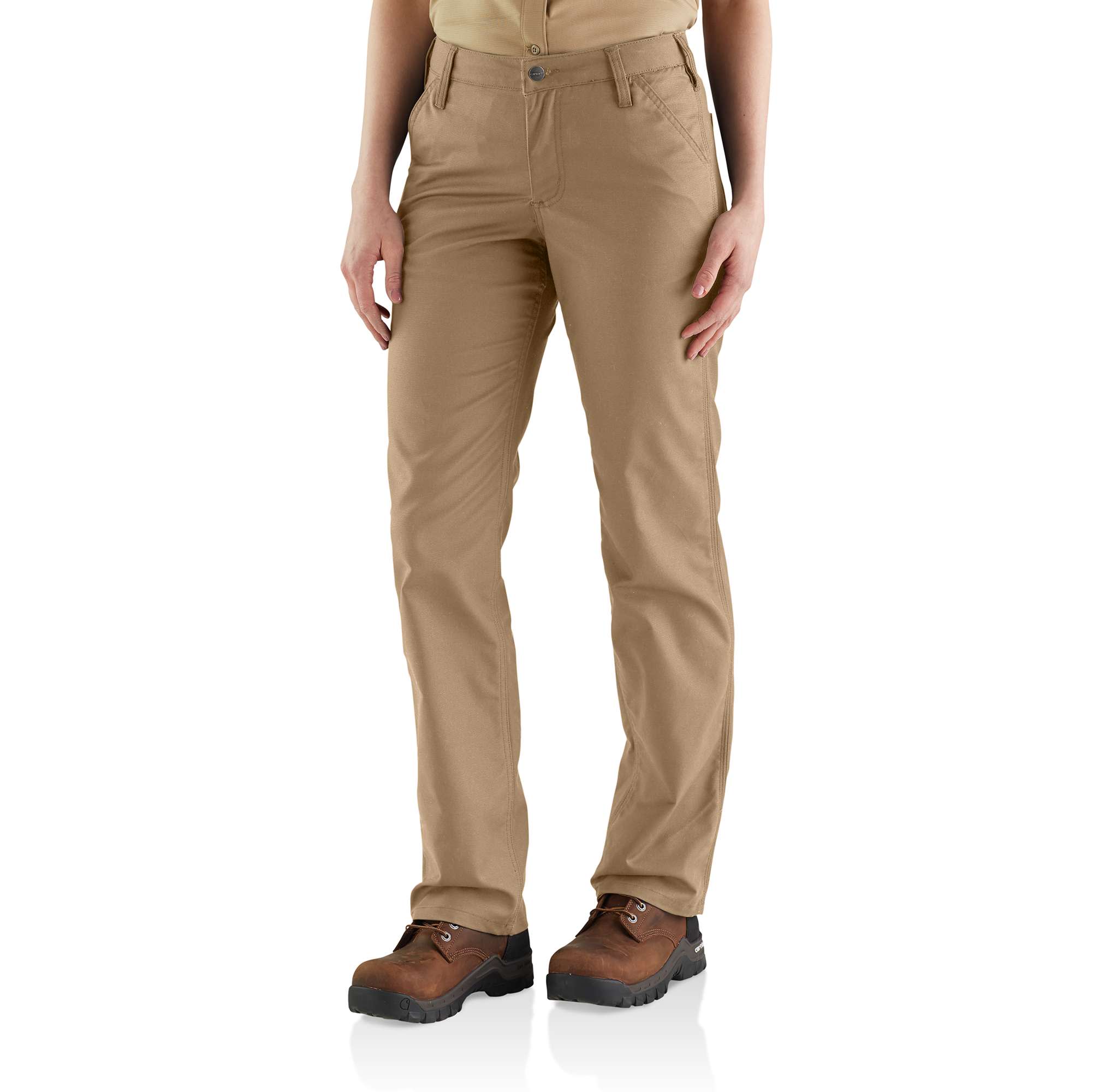Women's Canvas Work Pant - Loose Fit - Rugged Flex